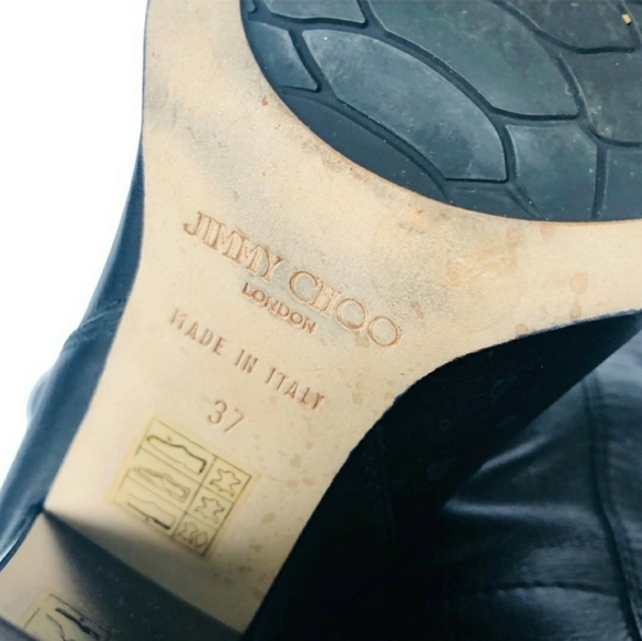 JIMMY CHOO Black Leather Music Pull On Mid Calf Boot - Picture 3 of 11